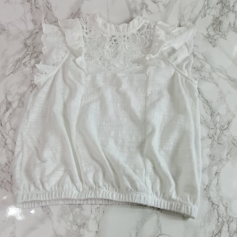 Express White Lace Pieced Mock Neck Top Size XS - Picture 15 of 17